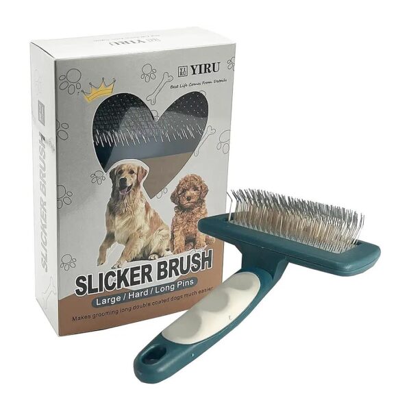 Long Pin Slicker Brush for Dogs with Thick, Long, and Curly Hair Coat