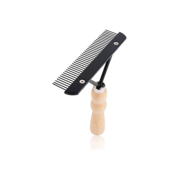 Long Tooth Dog Grooming Rake with Anti-Slip Handle for Effective Deshedding and Dematting