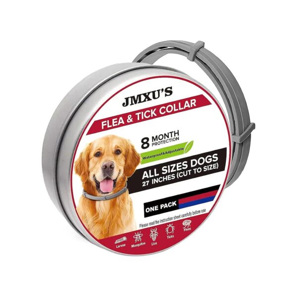 Long-Acting Flea and Tick Control Collar for Dogs, 8 Month protection, No Biting