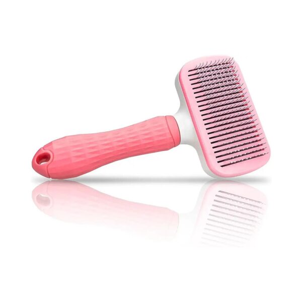 Long-Haired Pet Brush with Gentle Bristles and Easy Self-Cleaning Function