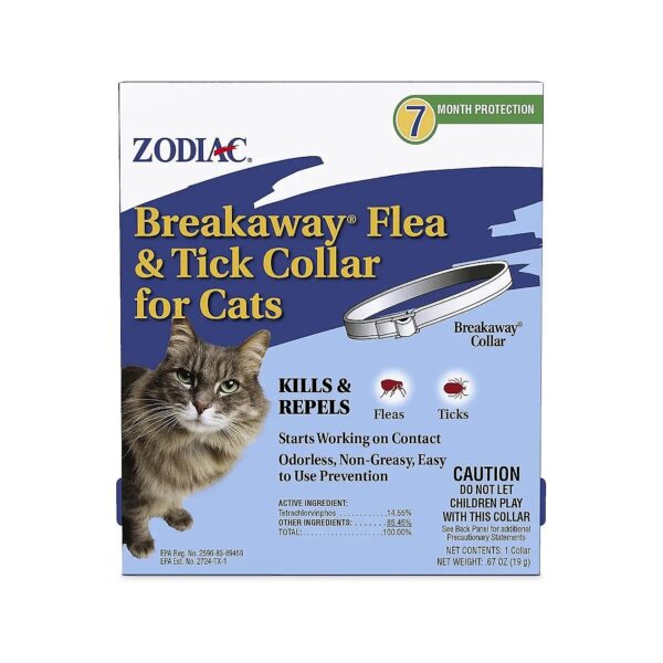 Long-Lasting Knot Breakaway Flea and Tick Collar for Cats Under 13 Inches