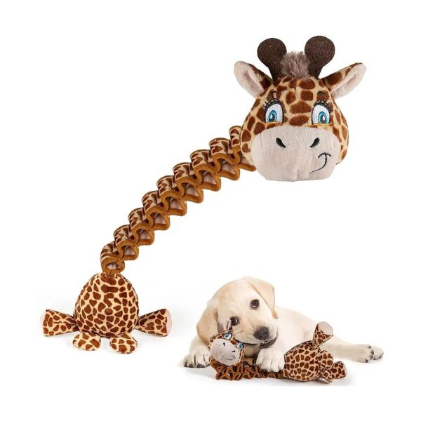 Long-Necked Giraffe Plush Dog Toy for Large Dogs, Stimulation and Fun Toy for Puppy Play