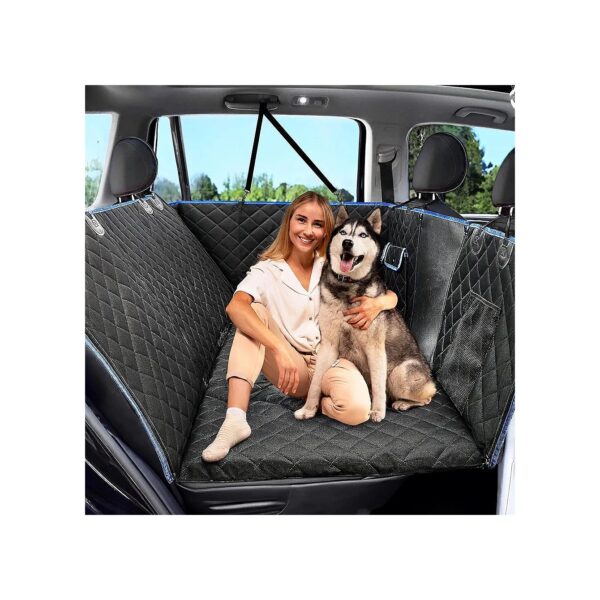 Long-Trip Ready Car Back Seat Extender for Dogs with Cozy Mesh Window and Storage Pockets