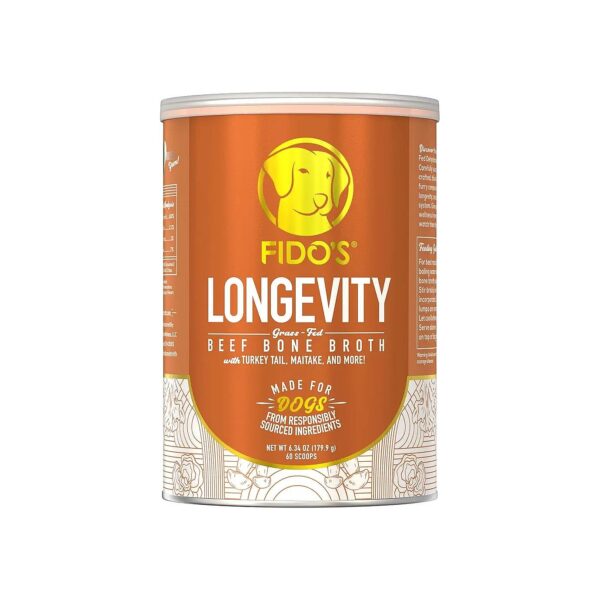 Longevity Mushroom Supplement for Dogs with Grass Fed Beef Bone Broth