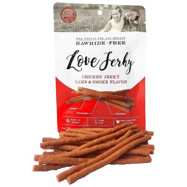 Love Jerky Chicken Jerky Supports Pet's Joints and Mobility with Lamb and Smoke Flavor