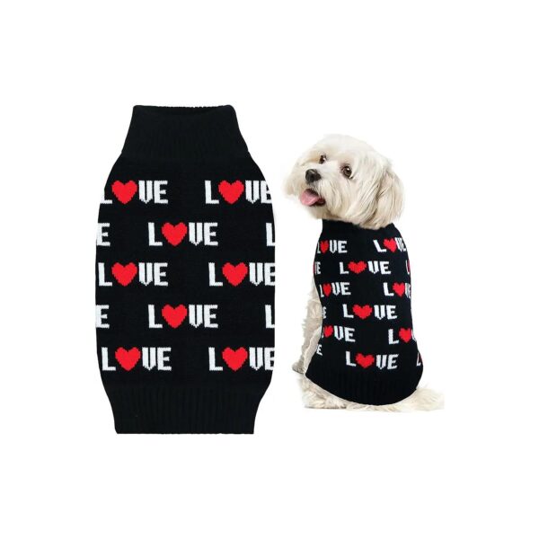 Lovely Valentine's Day Dog Sweater for Small to Large Dogs Wear