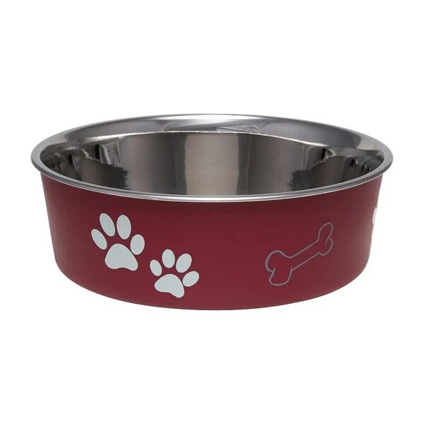 Loving Pets Pet Bowl for Dogs with Stainless Steel Interior and Poly-Resin Exterior