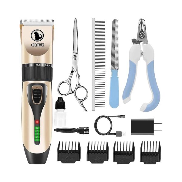 Low Noise Cordless Pet Clippers with Powerful Motor for Efficient Grooming of Pets