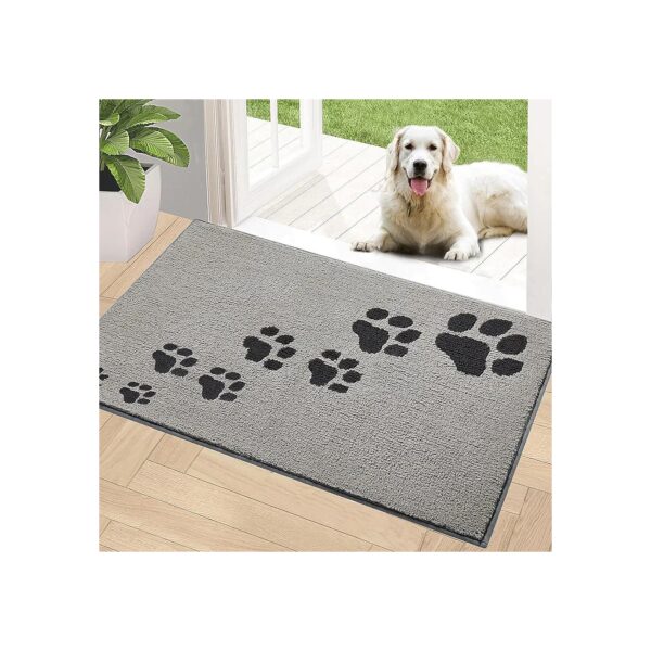 Low-Maintenance Dog Door Mat with Washable Dirty Trapper and Non-Slip Backing