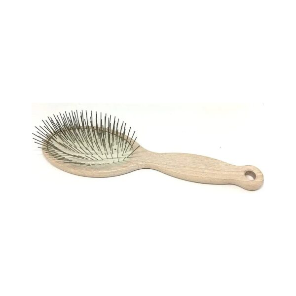 Low-Maintenance Pin Brush with 27mm Width and Wood Grip