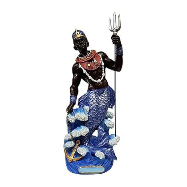 Lucumi Orisha Olokun God Figure Statue 12 inches High Resin Handpainted Uniquely Designed