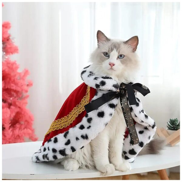 Luxurious Faux Fur Small Pet Dog Cat Cloak for King Queen Prince Princess Cosplay Costume