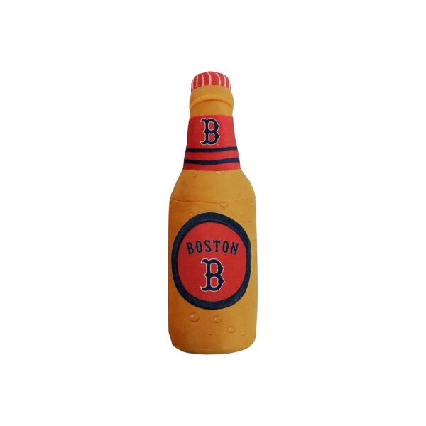 MLB Boston Red Sox Embroidered Stadium Beer Bottle Plush Dog Toy with Squeaker Inside