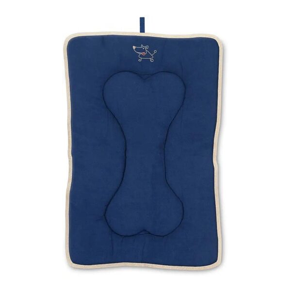 Machine Washable Pet Crate Mat with Double-Sided Kennel Pad and Navy Blue Navy Blue Color