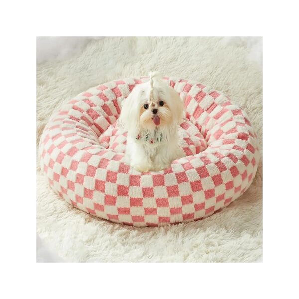 Machine Washable Plush Dog Bed with Soft Cozy Texture for Small Dogs and Kitties