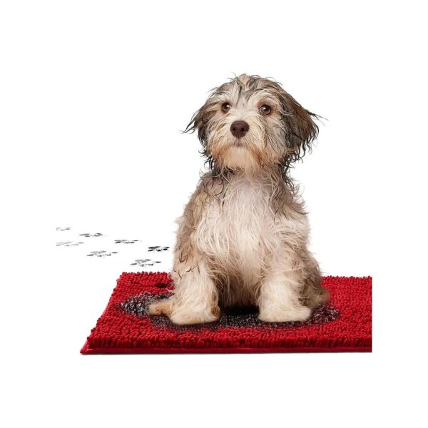 Machine Washable Soft Chenille Dog Door Mat for Pet-Friendly Entry