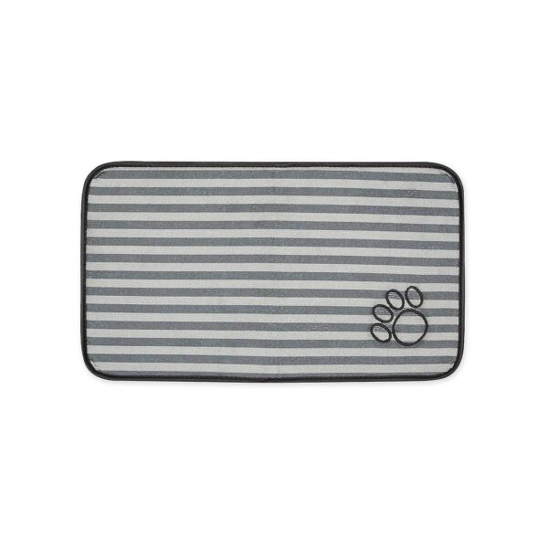 Machine Washable Ultra Absorbent Pet Mat Gray Stripe Size 10x18