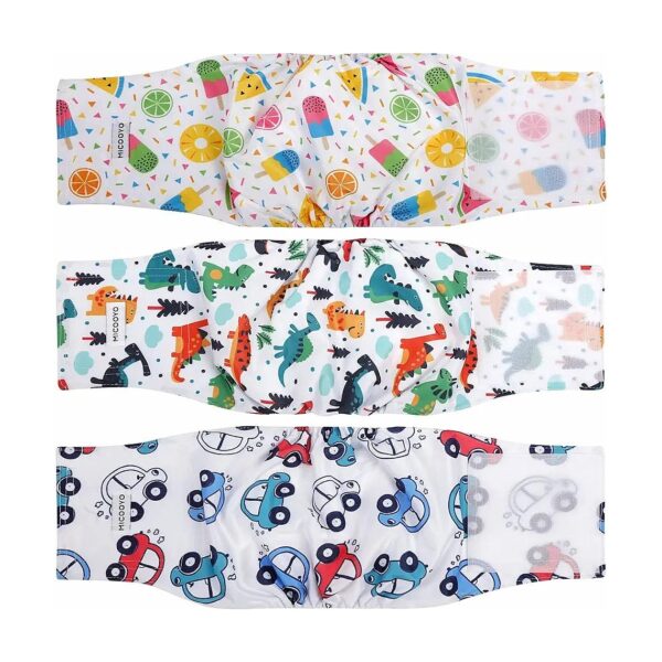 Male Dog Belly Bands for Compact Pups XS Multi Colored Reusable Diapers