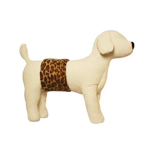 Male Dog Training And Incontinence Solution With Leopard Print Belly Band