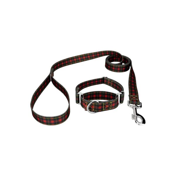 Martingale Style Dog Collar and Leash with Plaid and Argyle Collection Designs