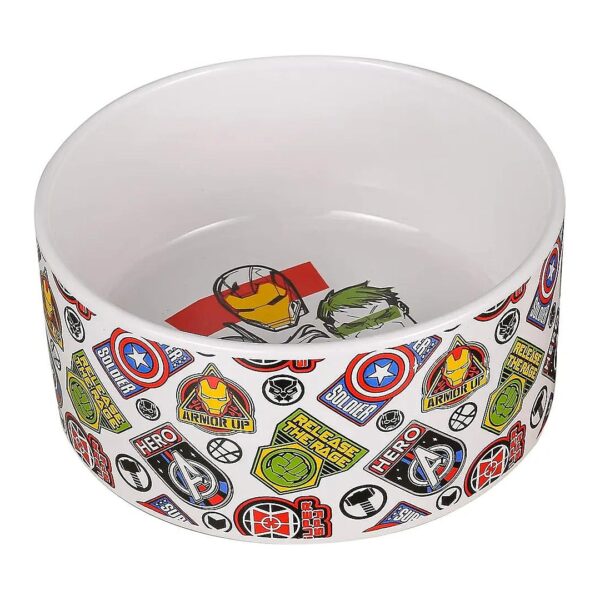 Marvel Avengers Ceramic Dog Bowl for Wet or Dry Food Meals with 5 Cups Capacity