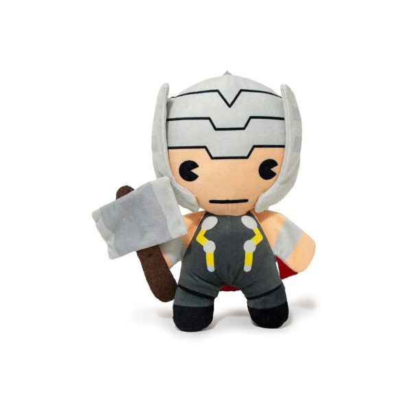 Marvel Plush Squeaker Dog Toy Thor with Kawaii Standing Pose and Hammer