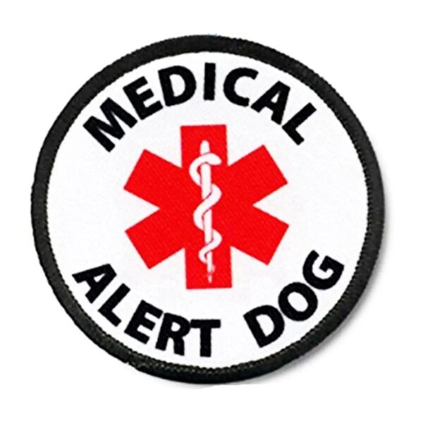 Medical Alert Dog Identification Patch with Loop Hook Attachment and Soft Fabric