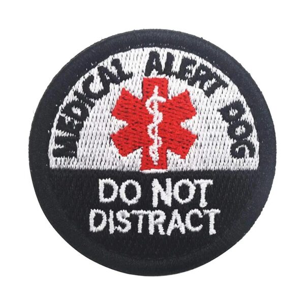 Medical Alert No Distract Round Patch for Dog Vests and Harnesses