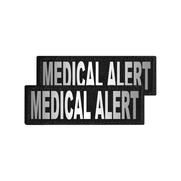 Medical Alert Removable Patches for Large and Extra Large Dogs with Reflective Letters