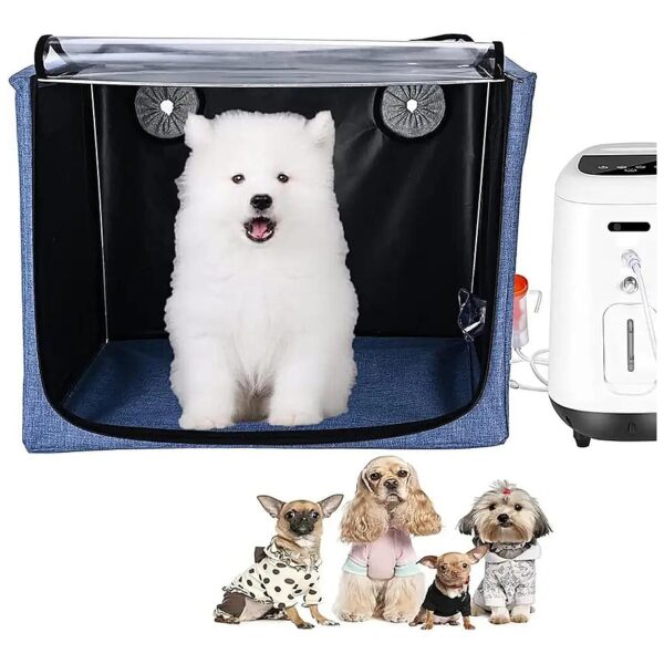 Medical-Grade Oxygen Therapy Cage for Pets with Visible Window and Breathing Supplements