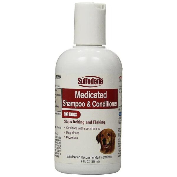 Medicated Shampoo and Conditioner for Dogs with Itchy Flaky Skin Coat