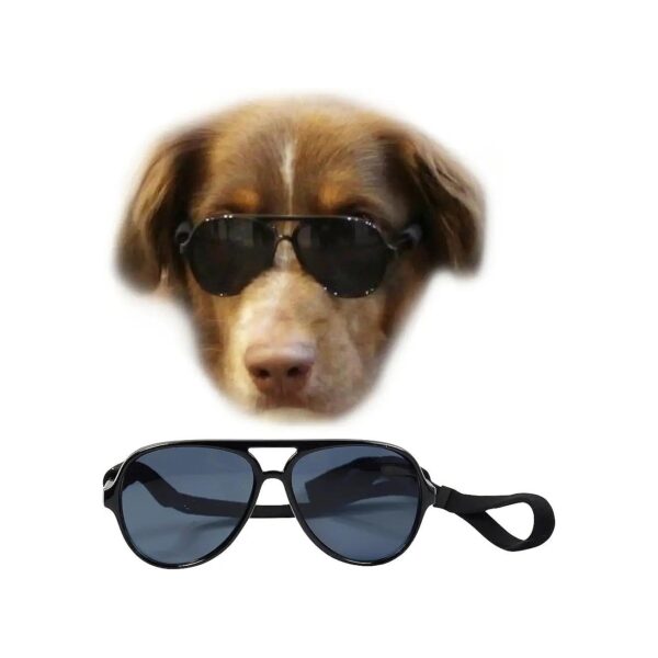 Medium Breed Dog Sunglasses 20-40 lbs Black Aviator Style