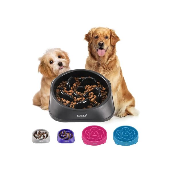 Medium Breed Slow Feeder Dog Bowls with Raised Design for Safe Eating