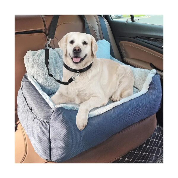 Medium Dog Car Seat for Comfortable Travel with Storage Pockets and Detachable Design