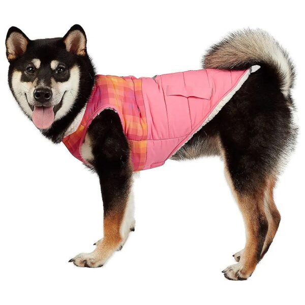 Medium Polyester Pink Ombre Graphic Coat for Dogs