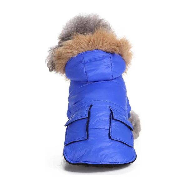 Medium Size Pet Parka Coat with Hood Windproof Warm Fleece Small Dogs Cats