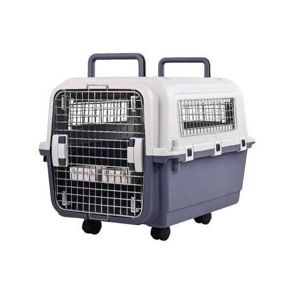 Medium Size Plastic Dog Carrier with 4-Sided Ventilation and Airlines Approved