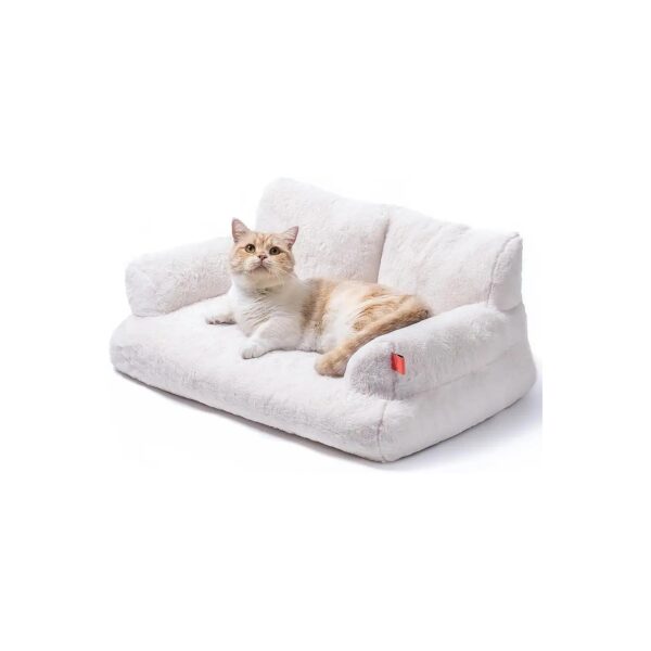 Medium Small Pet Bed, Soft and Cushioned Cat Sofa Bed with Anti-Slip Base for Indoor Use