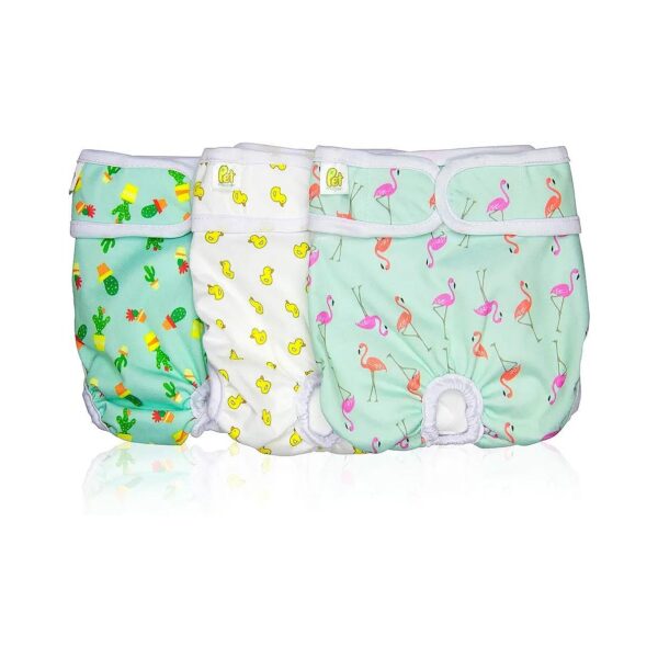 Medium Waist Dog Diapers with Machine Washable Fabric and Strong Velcro