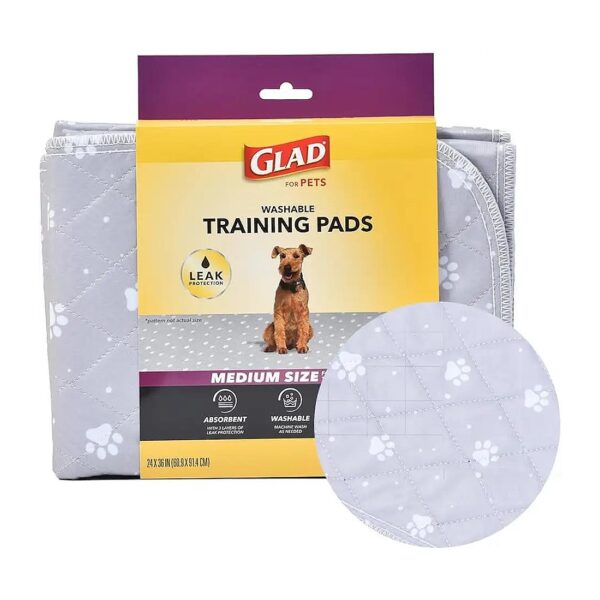 Medium Washable Dog Training Pads with 3 Layers Leak Protection and No Slip Vinyl Bottom