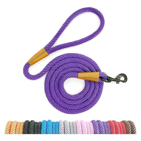 Medium to Large Breed Dog Lead Leash with Tangle Free Hook and Heavy Duty Braided Rope