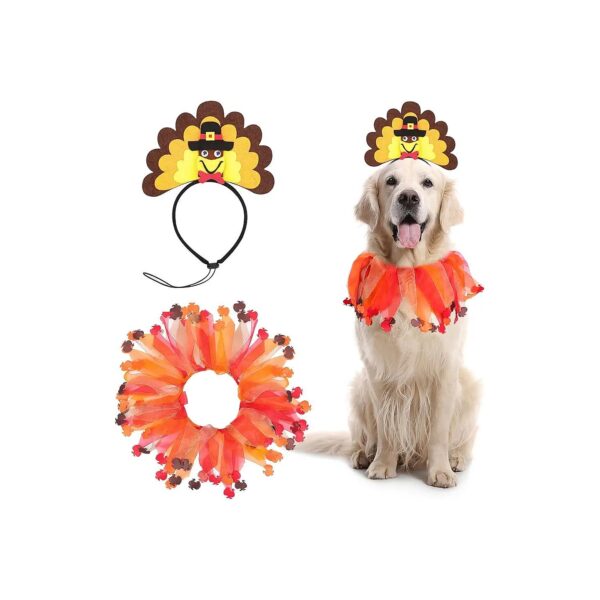 Medium to Large Dog Accessories with Classic Turkey Design for Thanksgiving Parties