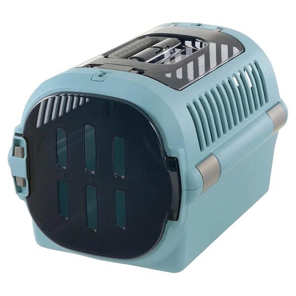 Medium-Sized Fine Double Door Dog Crate with Blue Color, Durable, and Easy to Carry