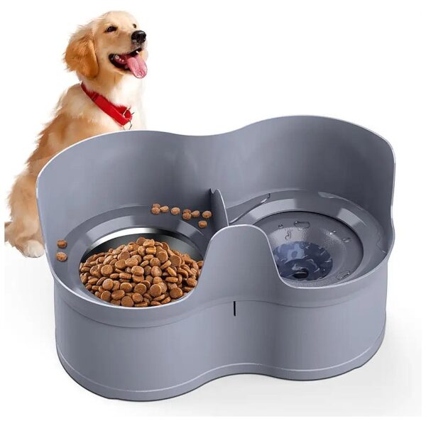 Mess Proof Pet Feeder with Stainless Steel Food and Water Bowls for Dogs and Cats