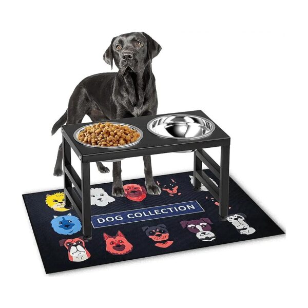 Metal Dog Food and Water Bowls with Raised Stand and Adjustable Height for Large Dogs