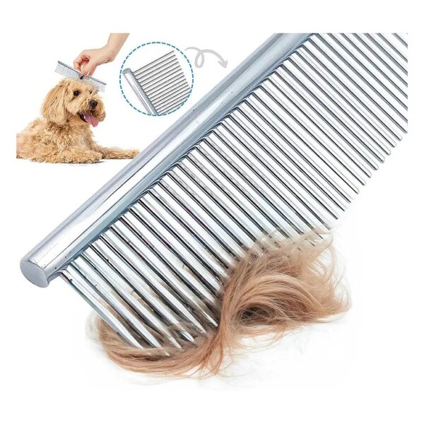 Metal Grooming Comb for Doodles and Poodles, Ergonomic Design for Comfort