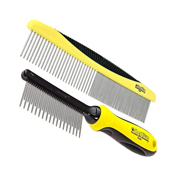 Metal Pet Comb Set for Doodles and Long-Haired Cats Combats Matting and Knots