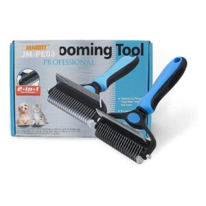 Metal Pet Grooming Comb with Undercoat Rake and Dematting Function for Cats and Dogs