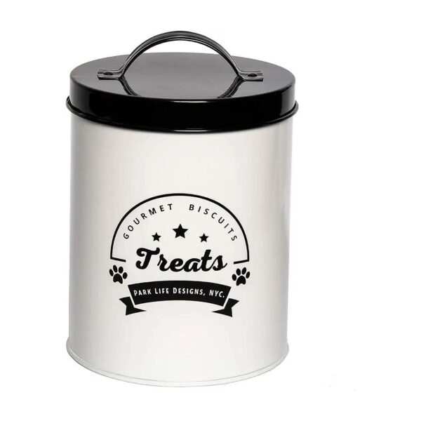 Metal Pet Treat Container with Airtight Lid for Dogs and Cats