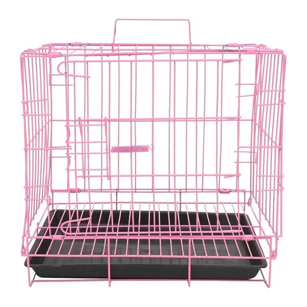 Metal Small Rabbit Carrier with Toilet for Small Animals Pink